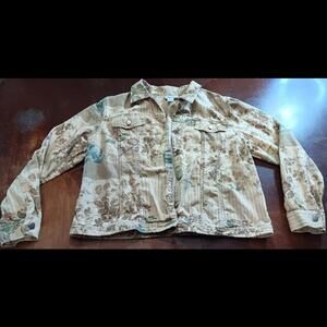 Coldwater Creek Floral Denim Jacket - Stylish Vintage Look